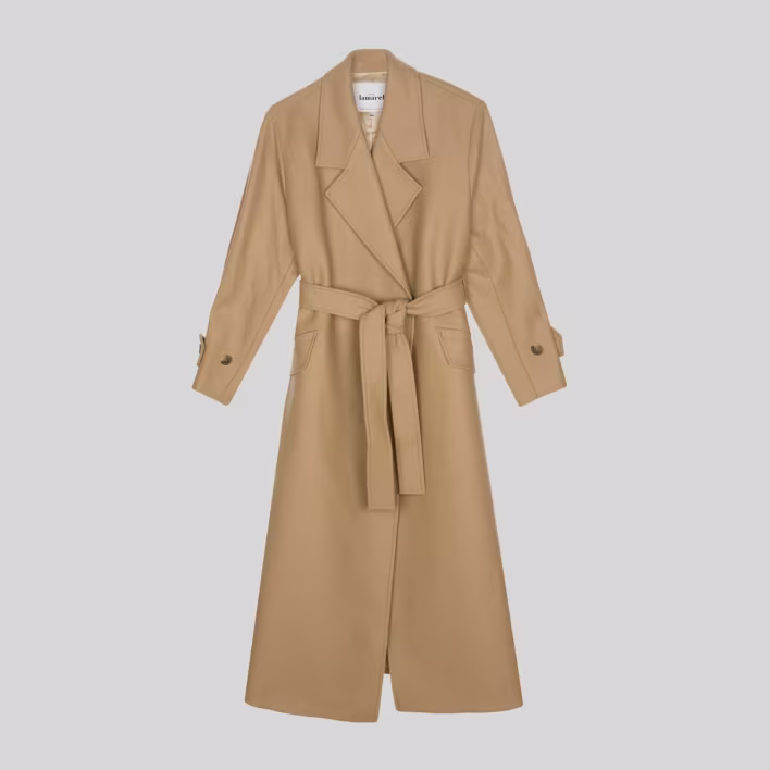 Wrap Coat (Beige) — Lamarel