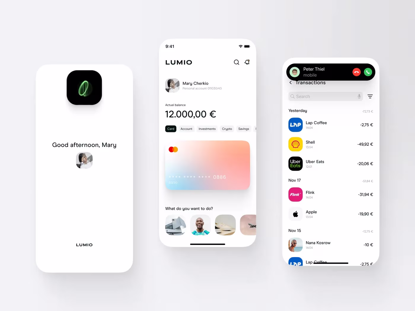 Lumio – Fintech App concept