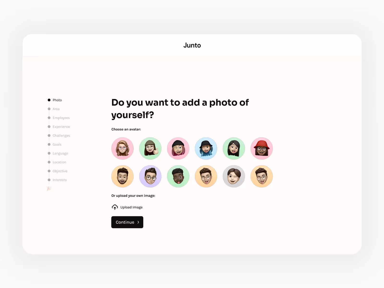Onboarding Wizard, Profile pic upload